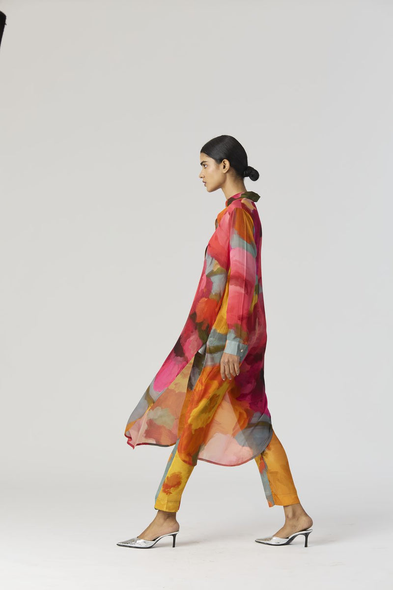 VERONICA LONG KURTA SET mul by Yam in multi color for women Worldwide