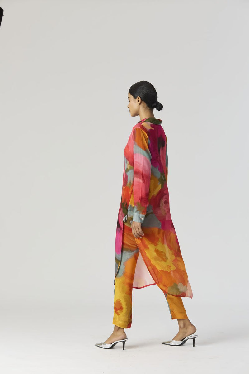 VERONICA LONG KURTA SET mul by Yam in multi color for women Worldwide