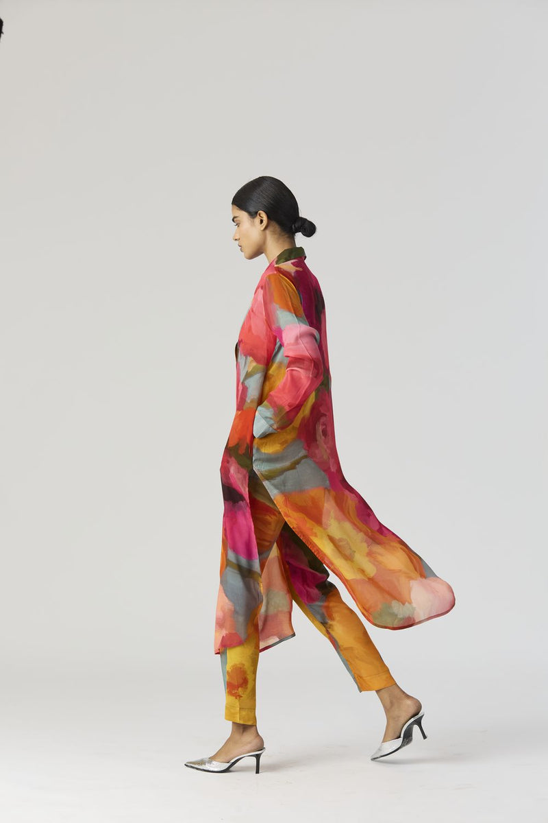 VERONICA LONG KURTA SET mul by Yam in multi color for women Worldwide