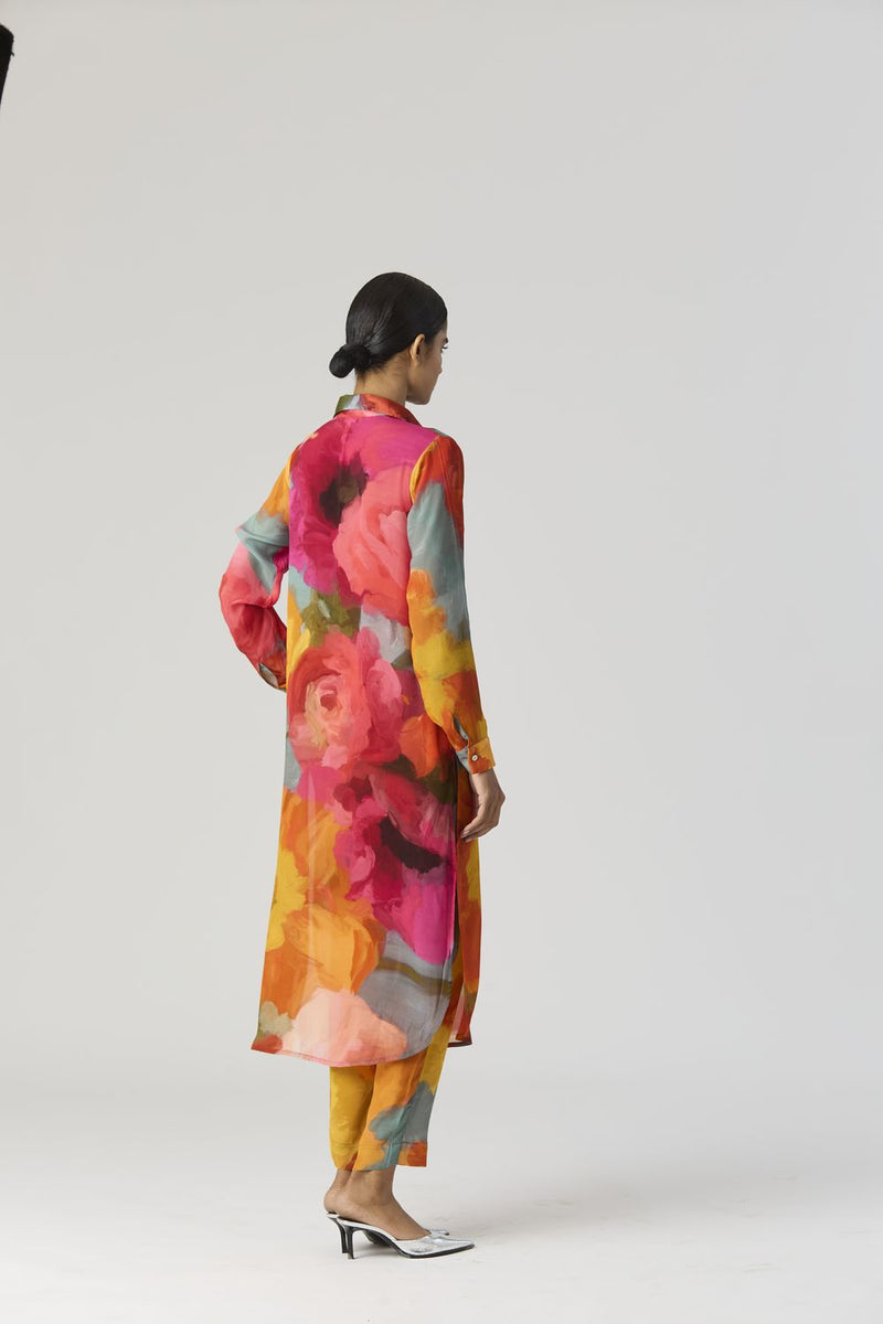 VERONICA LONG KURTA SET mul by Yam in multi color for women Worldwide