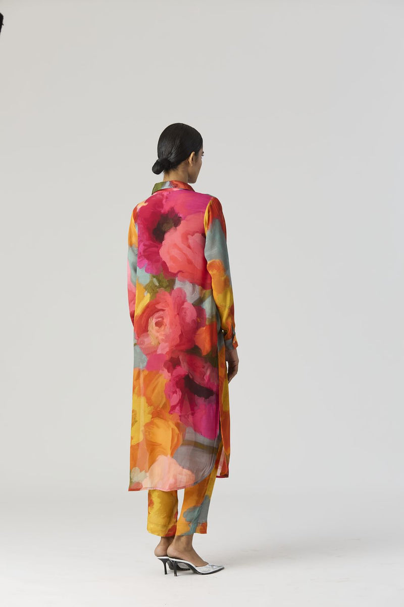 VERONICA LONG KURTA SET mul by Yam in multi color for women Worldwide