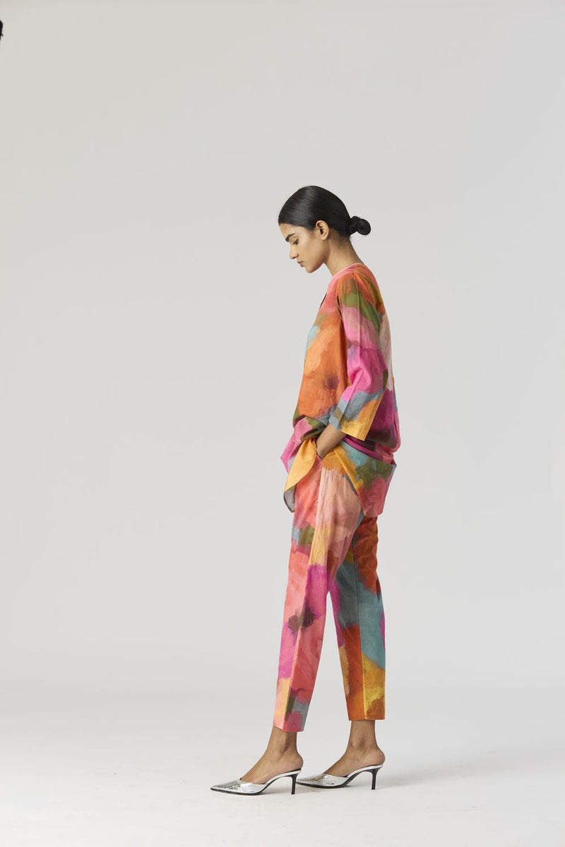 VERONICA SHORT KURTA SET cotton by Yam in multi color for women Worldwide