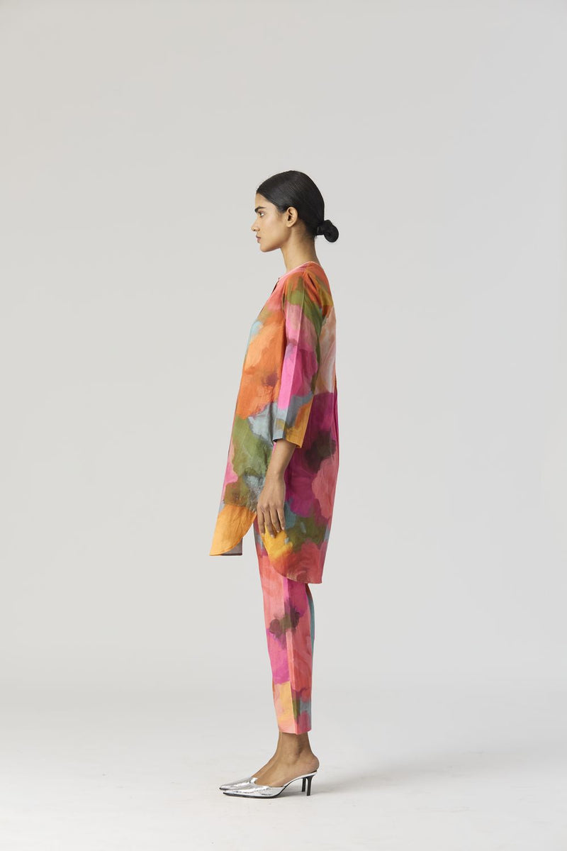 VERONICA SHORT KURTA SET cotton by Yam in multi color for women Worldwide