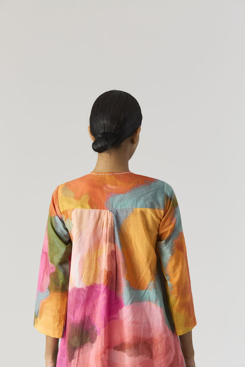 VERONICA SHORT KURTA SET cotton by Yam in multi color for women Worldwide