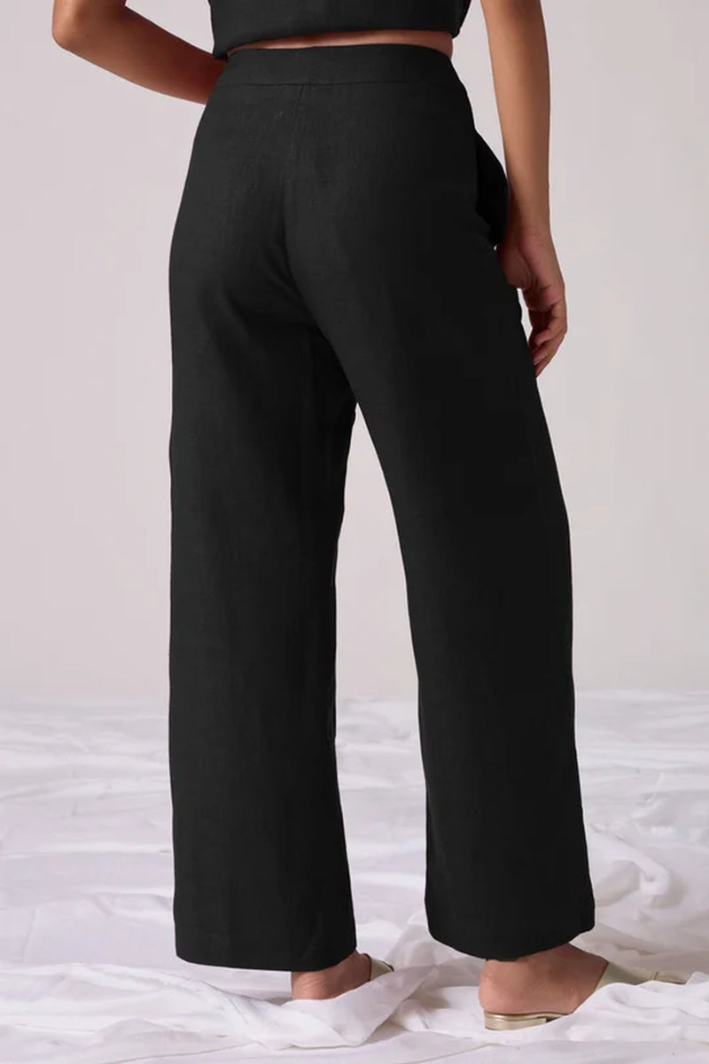 Viceroy Set-Noir linen cotton co-ord set by The Summer House in black for women Worldwide