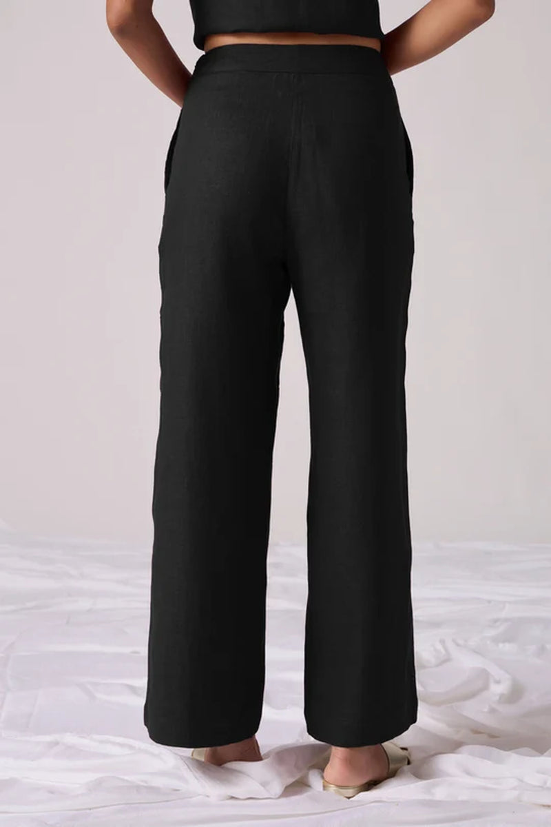 Viceroy Set-Noir linen cotton co-ord set by The Summer House in black for women Worldwide