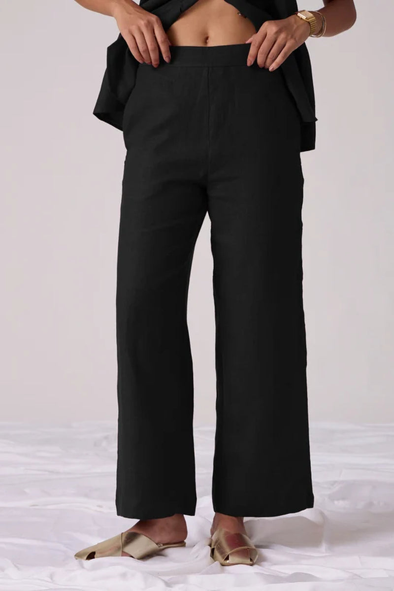Viceroy Set-Noir linen cotton co-ord set by The Summer House in black for women Worldwide