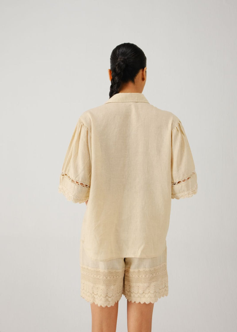 Victorian shirt-Ivory jali emb. by CORD for women Worldwide