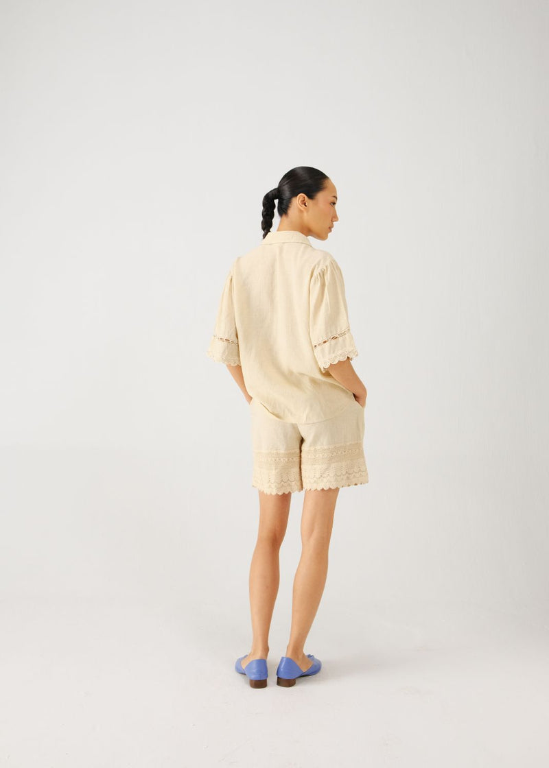 Victorian shirt-Ivory jali emb. by CORD for women Worldwide