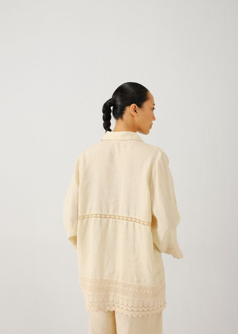 Victorian shirt-Ivory jali emb. by CORD for women Worldwide