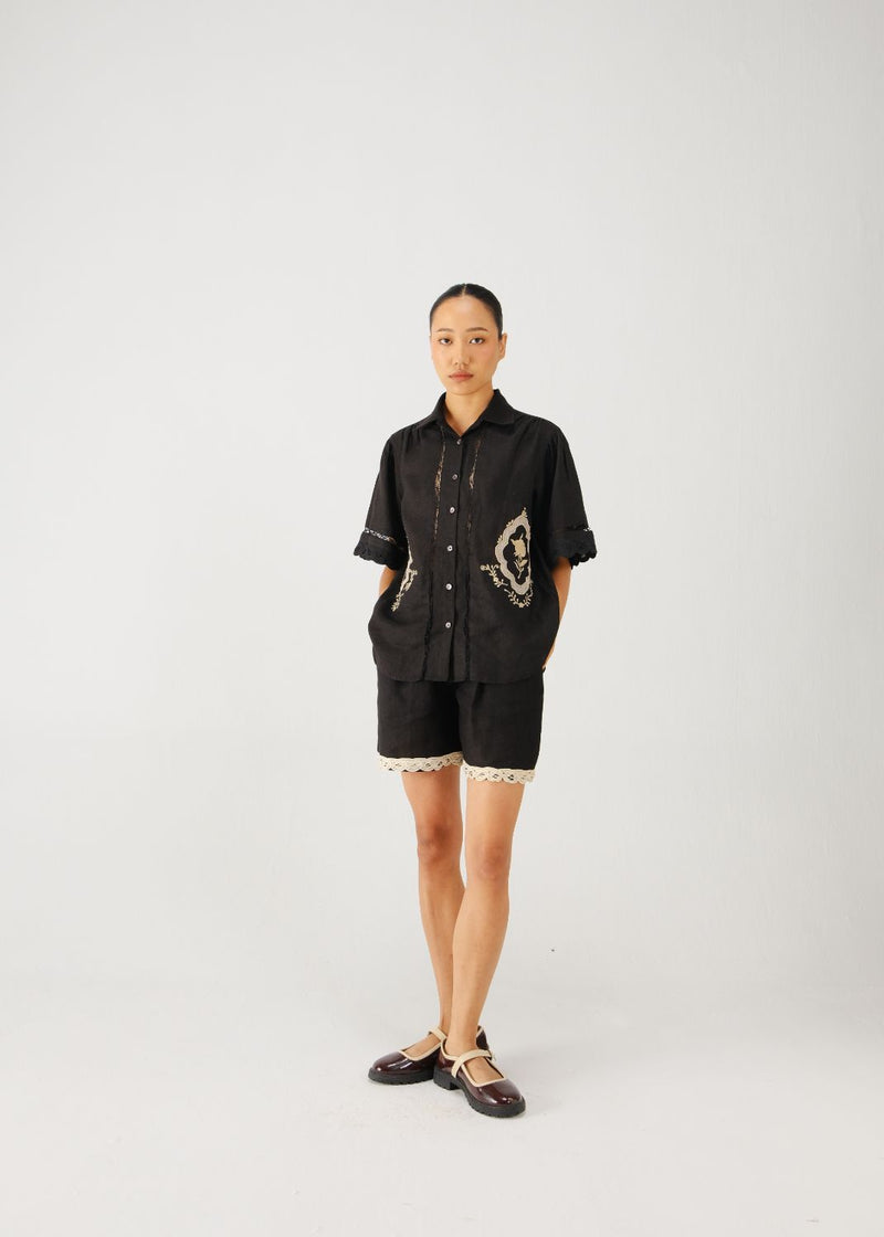 Victorian set-Black jali emb. by CORD for women Worldwide