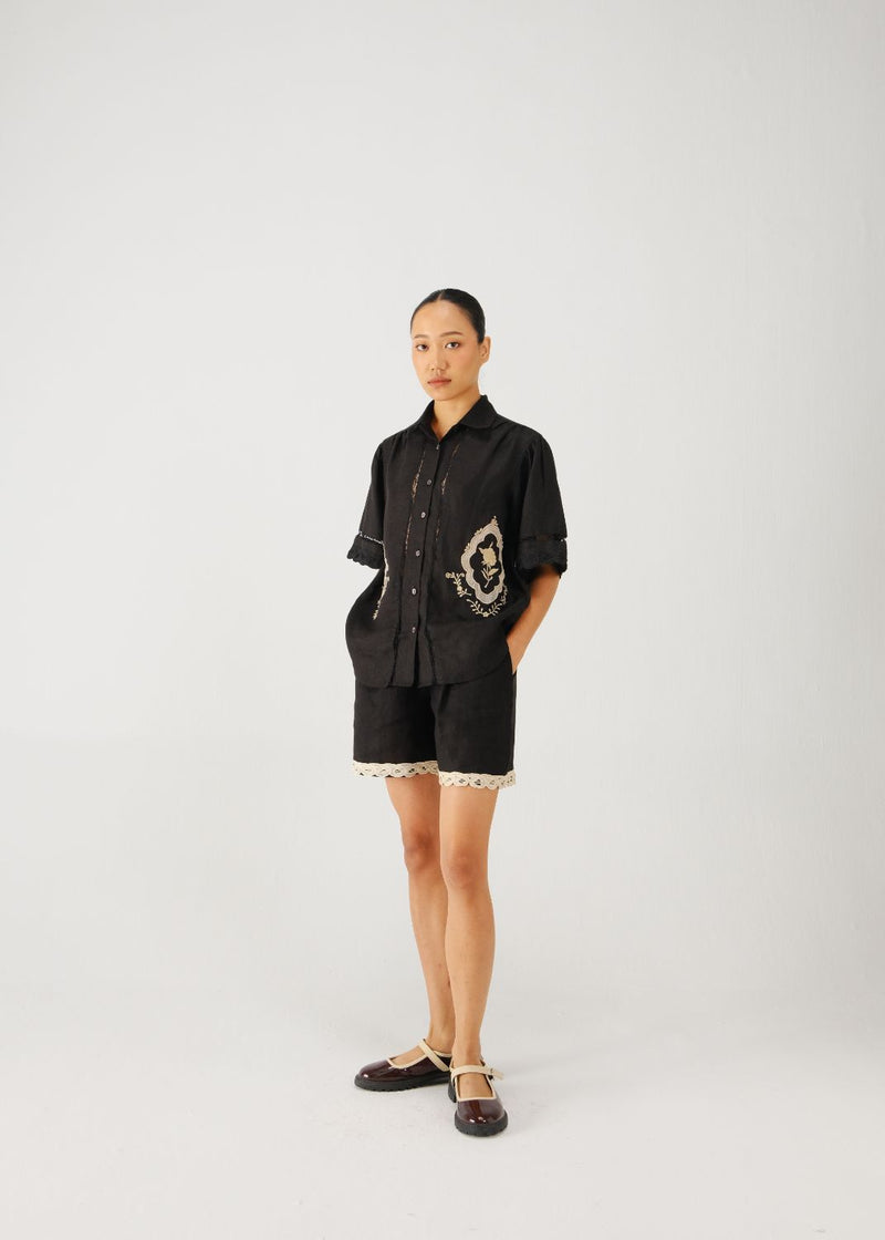 Victorian set-Black jali emb. by CORD for women Worldwide