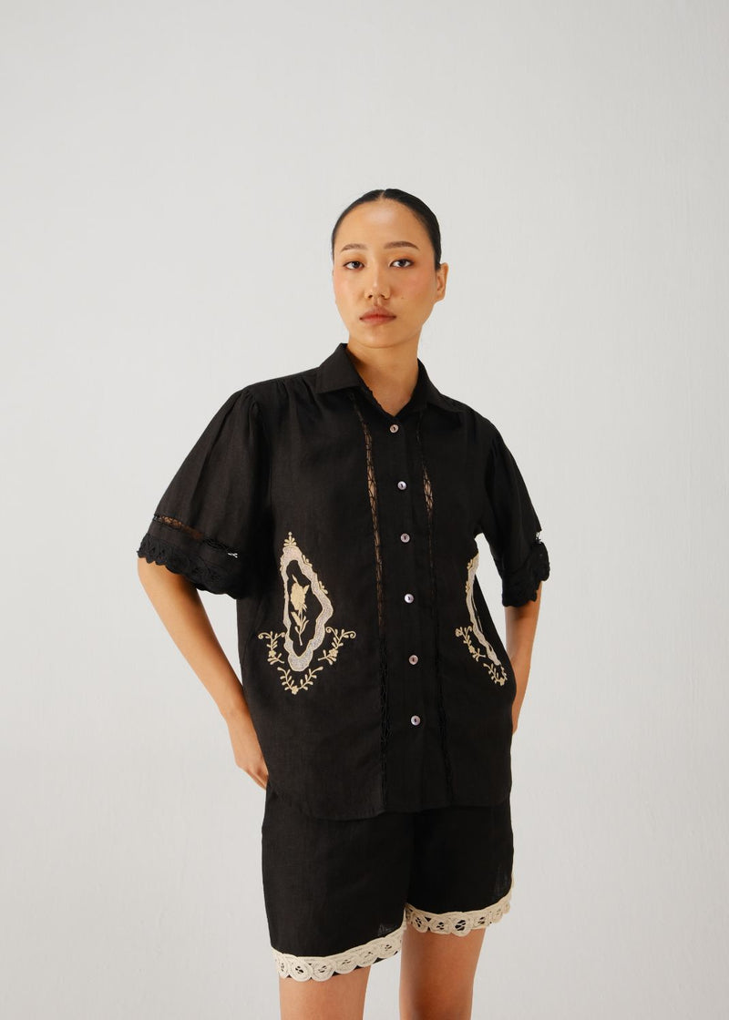 Victorian set-Black jali emb. by CORD for women Worldwide