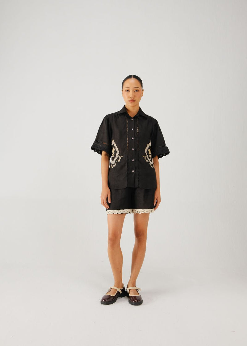 Victorian set-Black jali emb. by CORD for women Worldwide