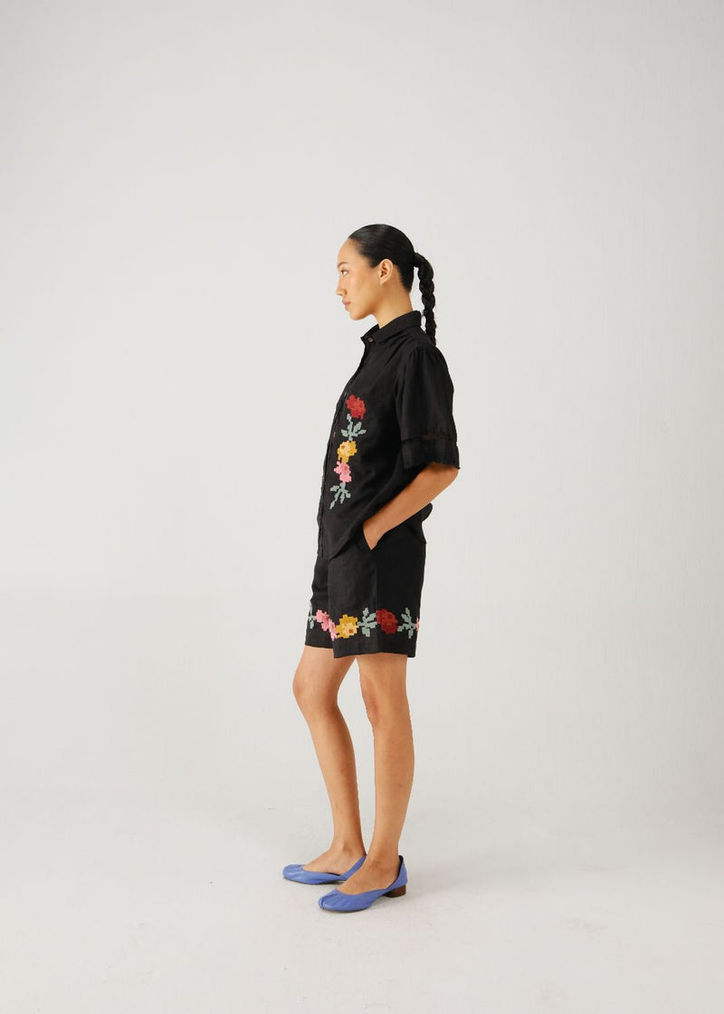 Victorian set-Black pixel emb. by CORD for women Worldwide
