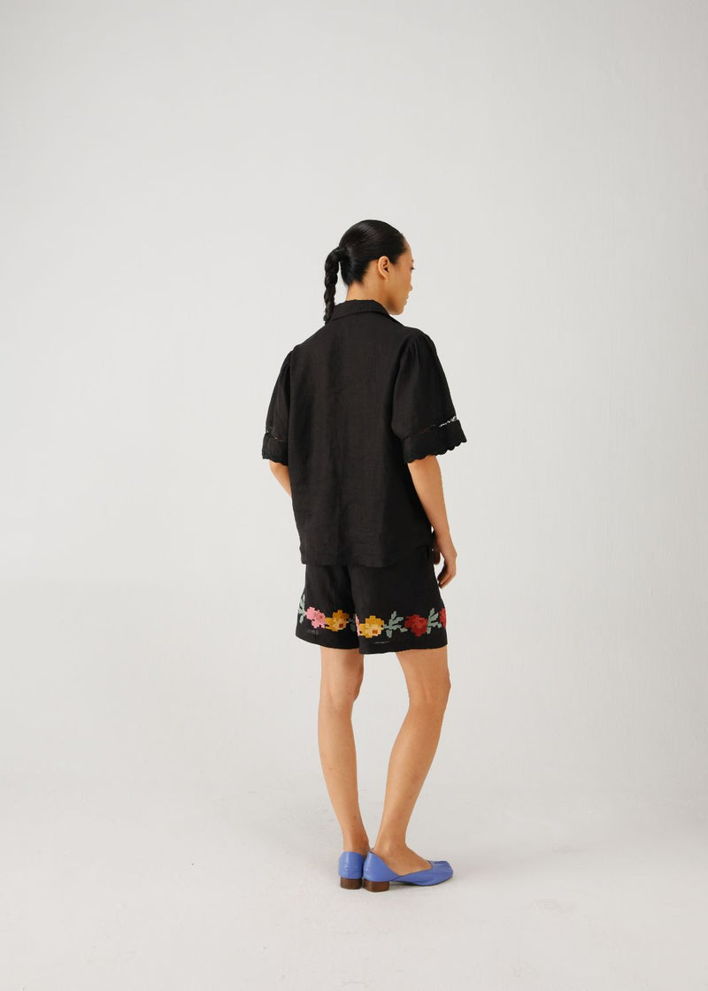 Victorian set-Black pixel emb. by CORD for women Worldwide
