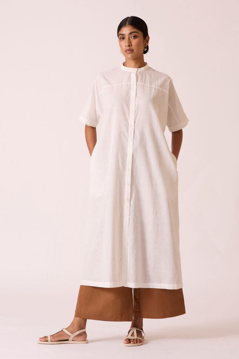 Viktor Off white Cotton Tunic cotton by The Summer House in white color for women Worldwide