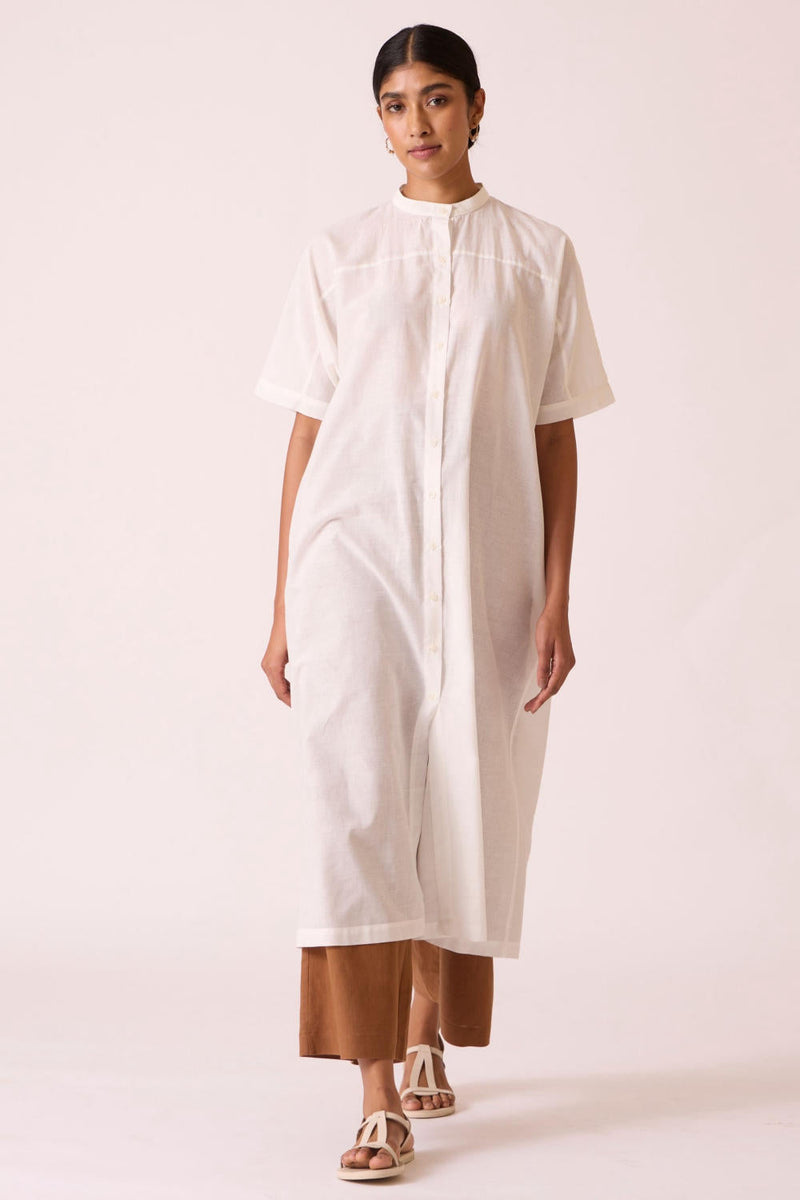 Viktor Off white Cotton Tunic cotton by The Summer House in white color for women Worldwide