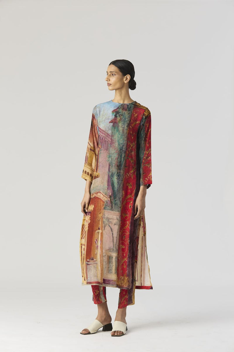 VILLA ROMA LONG KURTA SET mul by Yam in multi color for women Worldwide