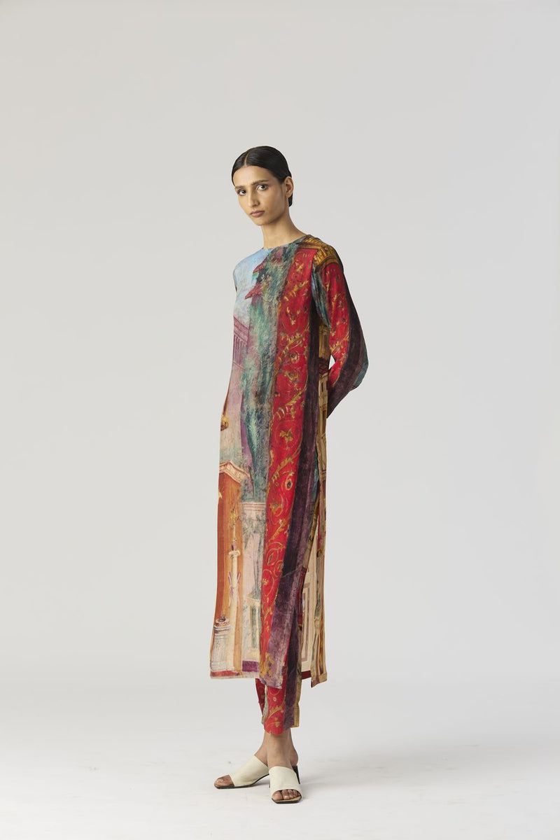 VILLA ROMA LONG KURTA SET mul by Yam in multi color for women Worldwide