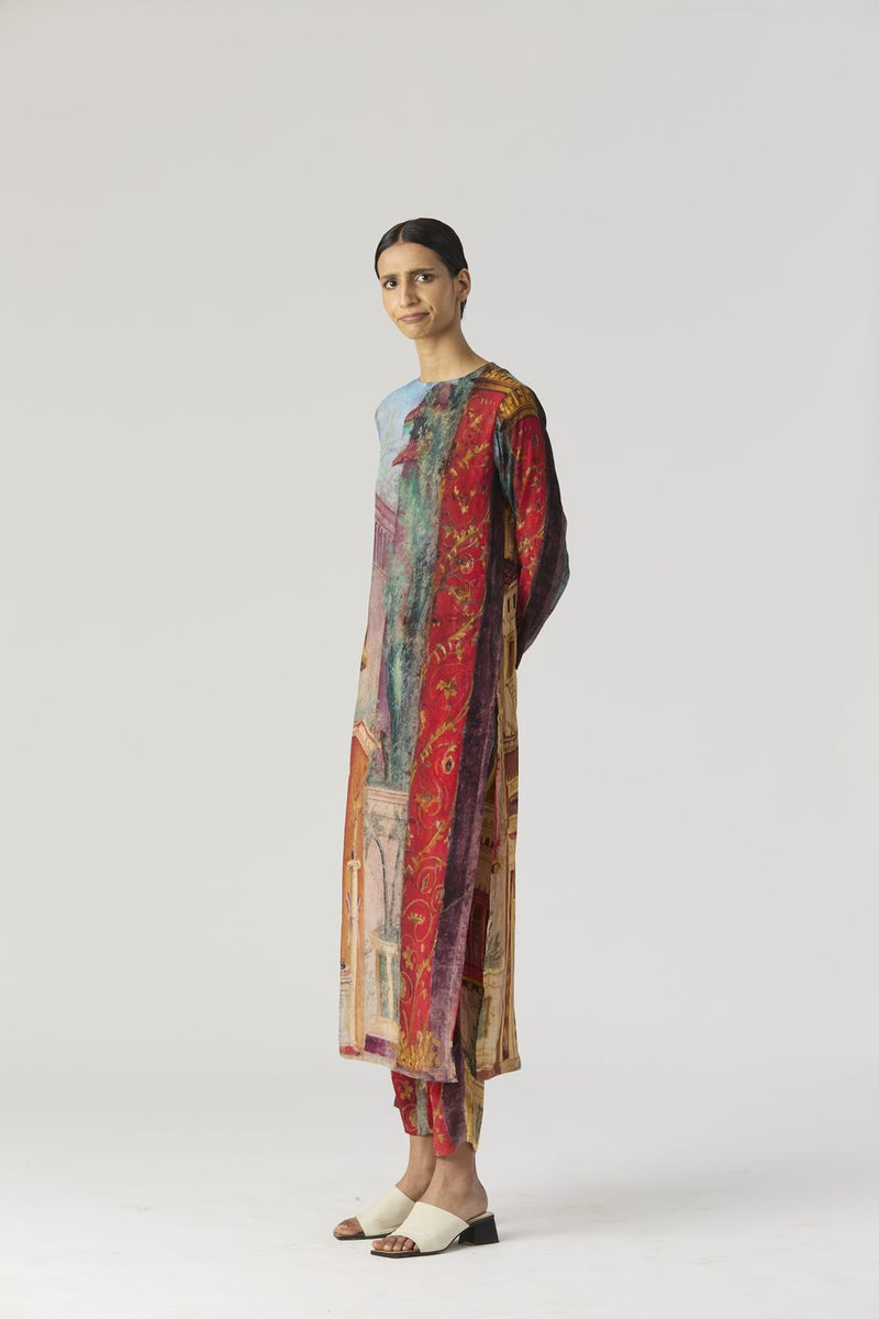 VILLA ROMA LONG KURTA SET mul by Yam in multi color for women Worldwide