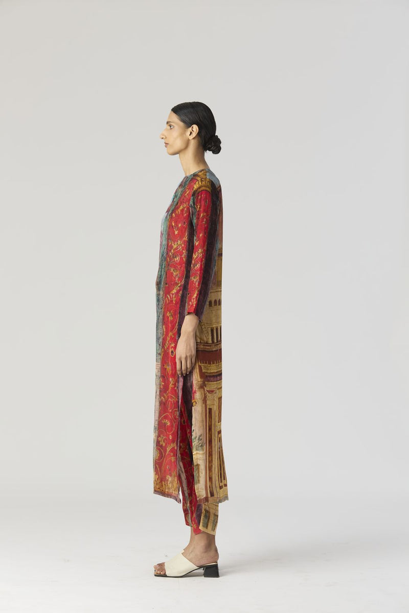 VILLA ROMA LONG KURTA SET mul by Yam in multi color for women Worldwide