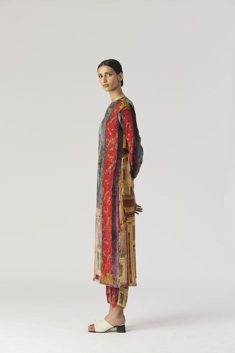 VILLA ROMA LONG KURTA SET mul by Yam in multi color for women Worldwide