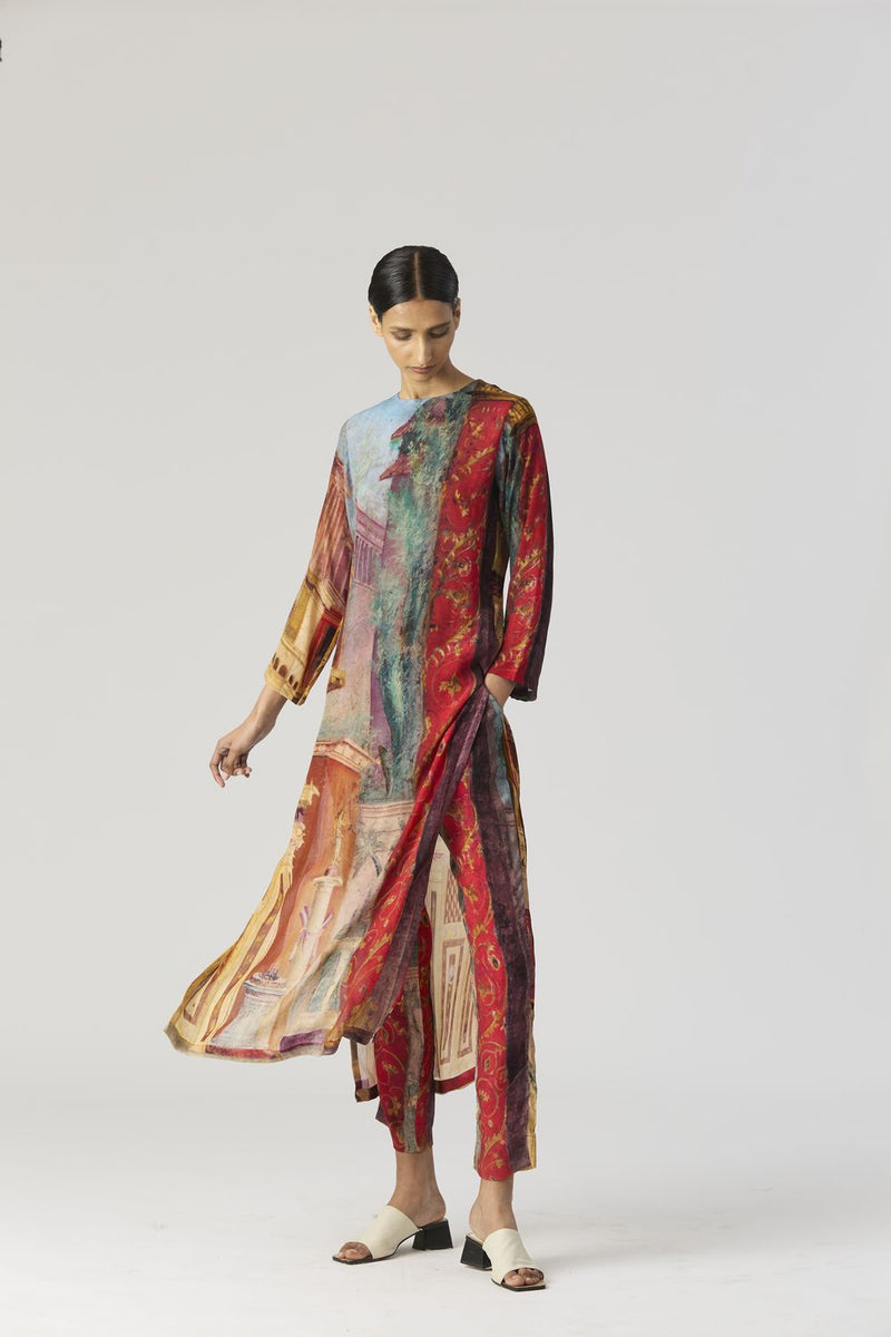 VILLA ROMA LONG KURTA SET mul by Yam in multi color for women Worldwide