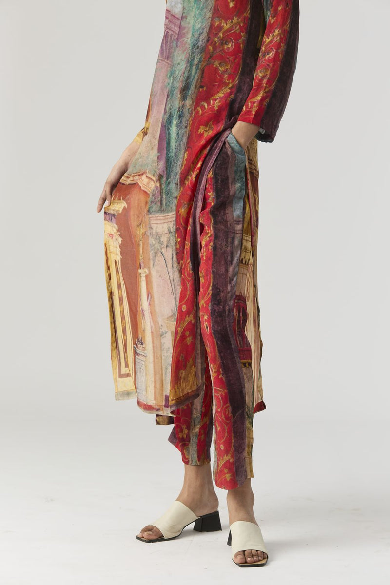 VILLA ROMA LONG KURTA SET mul by Yam in multi color for women Worldwide