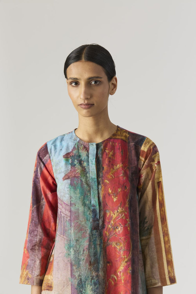 VILLA ROMA SHORT KURTA SET cotton by Yam in multi color for women Worldwide