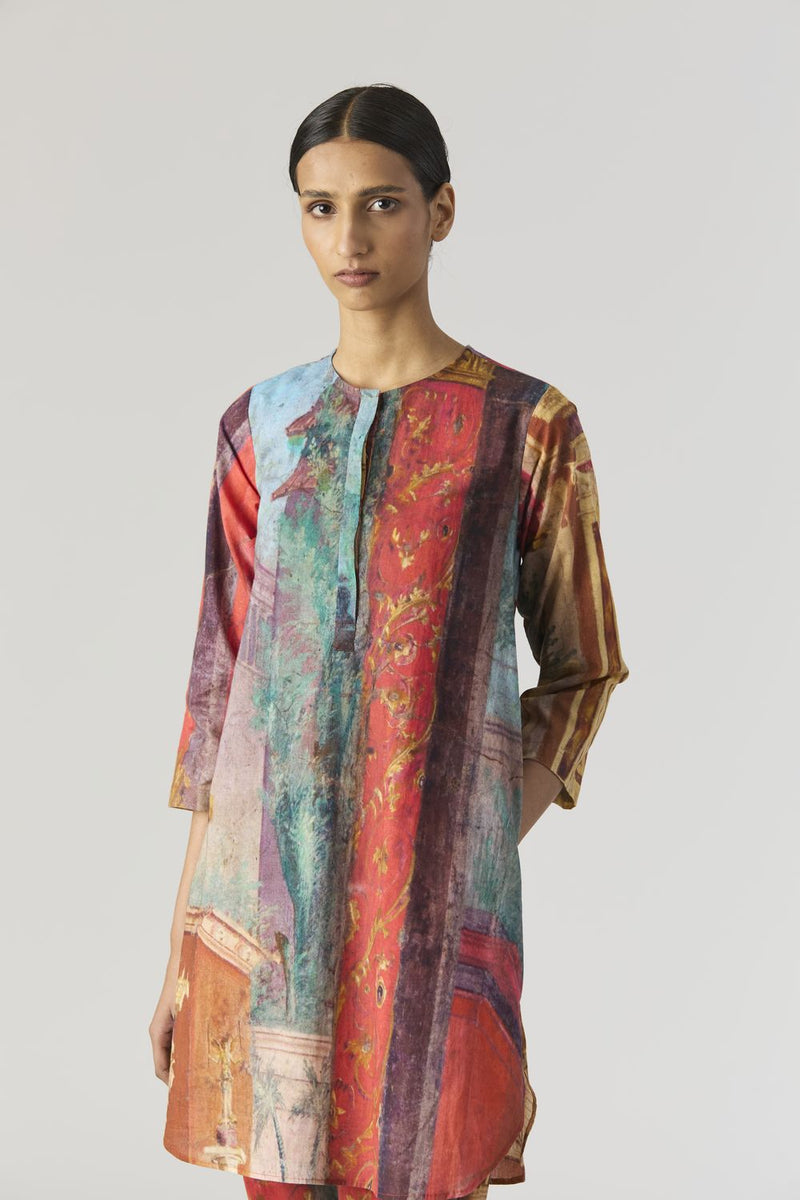 VILLA ROMA SHORT KURTA SET cotton by Yam in multi color for women Worldwide