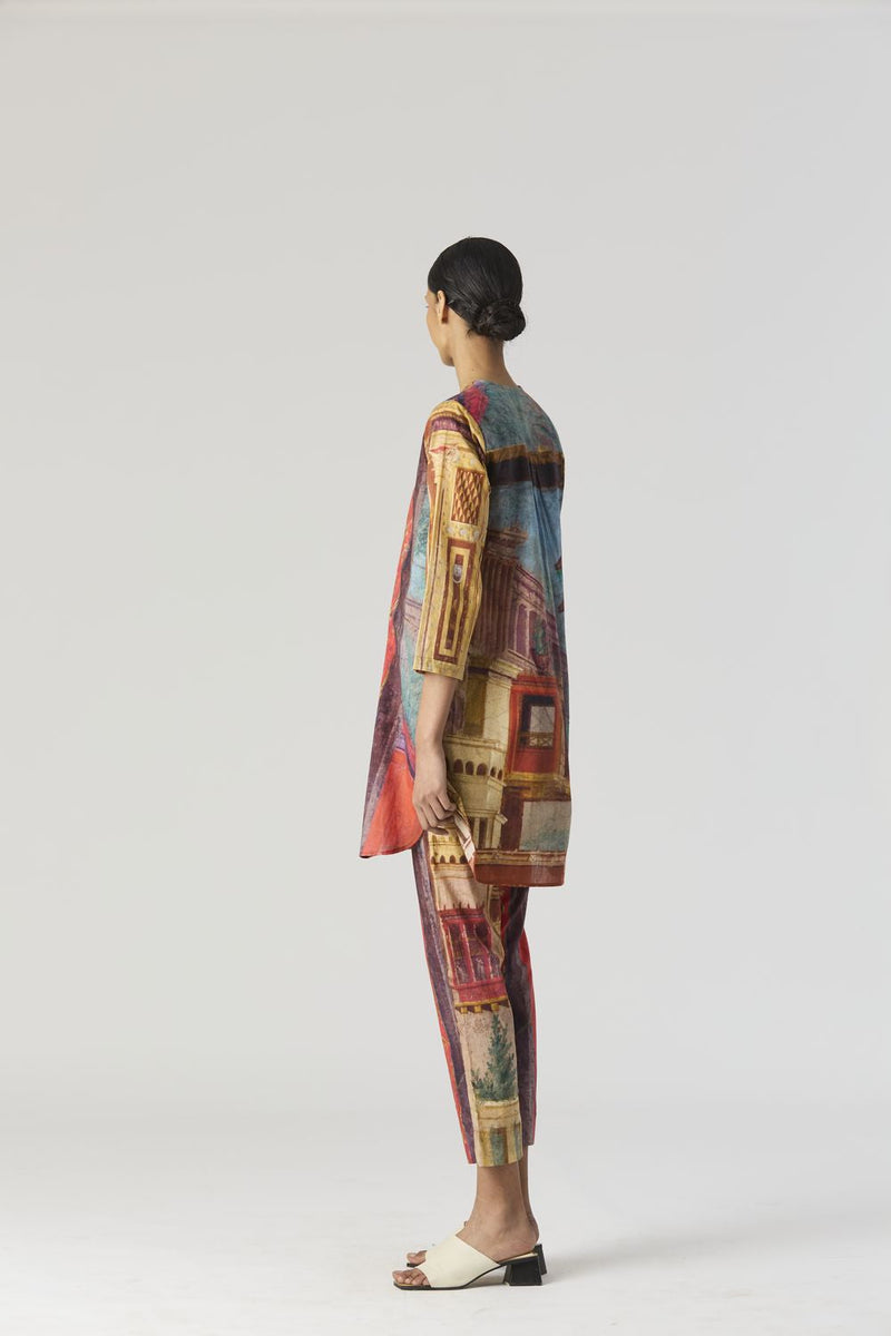 VILLA ROMA SHORT KURTA SET cotton by Yam in multi color for women Worldwide