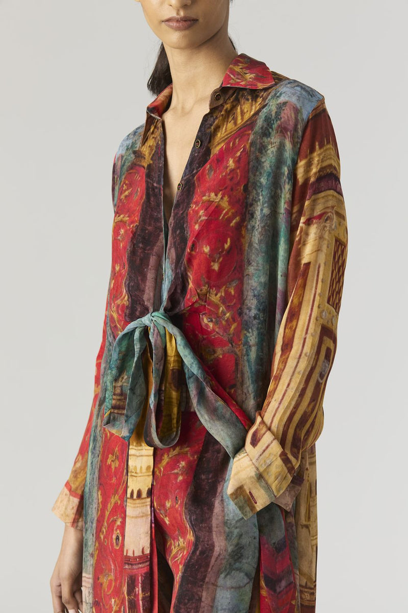 VILLA ROMA WRAP KURTA SET mul by Yam in multi color for women Worldwide