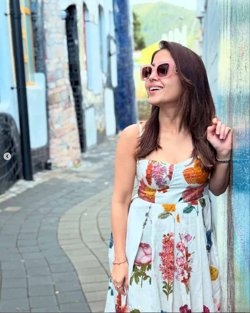 Vintage Garden White Bralette Dress cotton satin dress by YAM in white for women Worldwide