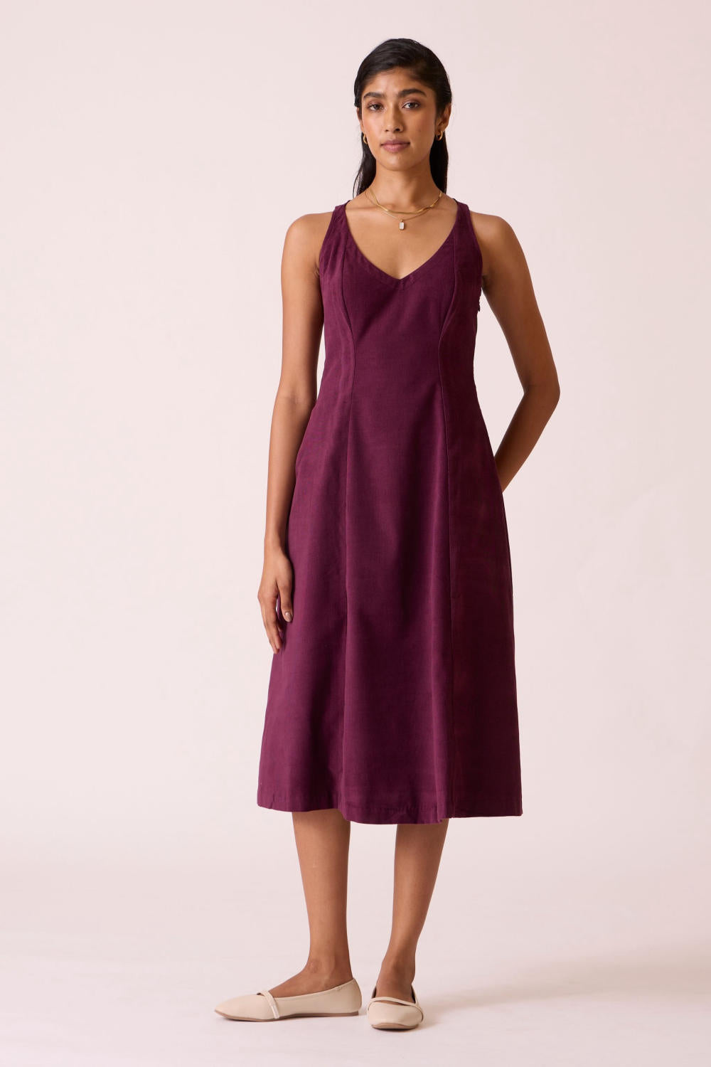 Viorica Jamun Corduroy Dress