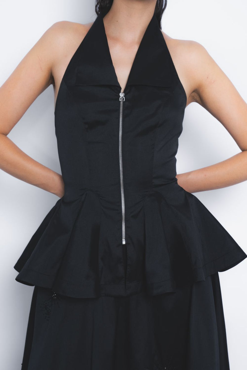 Vita Zippered Top - Black by Leh Studios in black color for women Worldwide