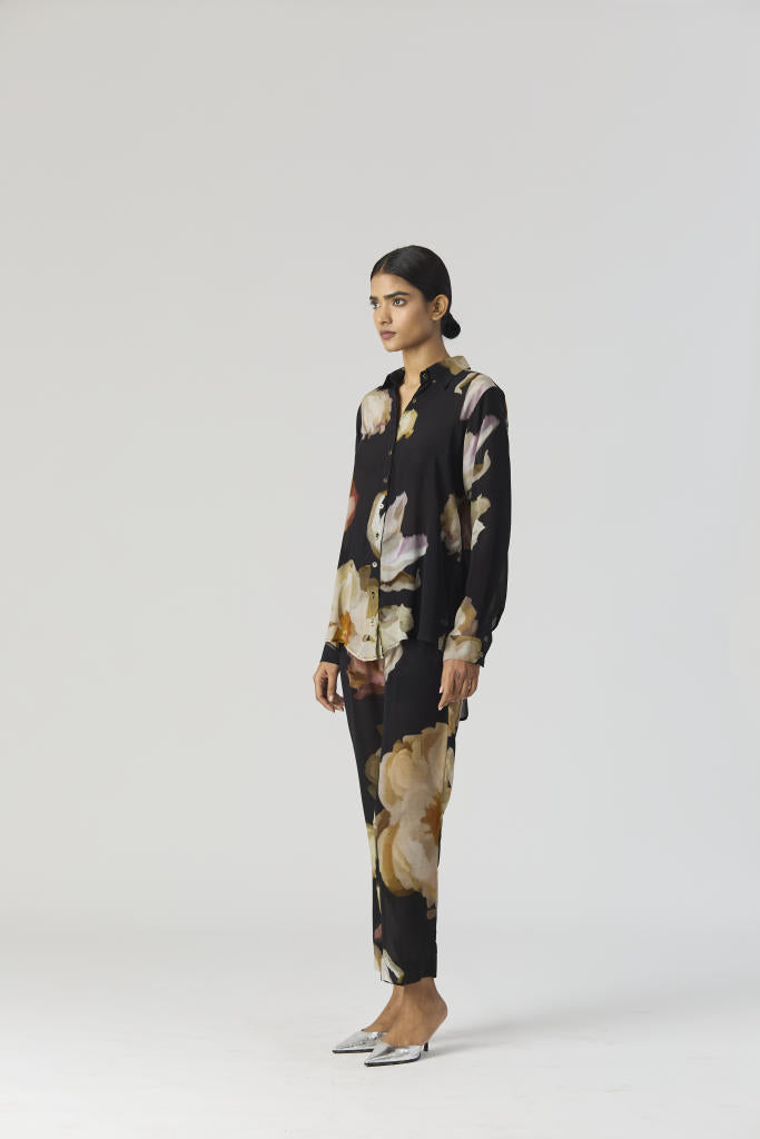 VIVA FIORI CO-ORD SET by Yam in black color for women Worldwide