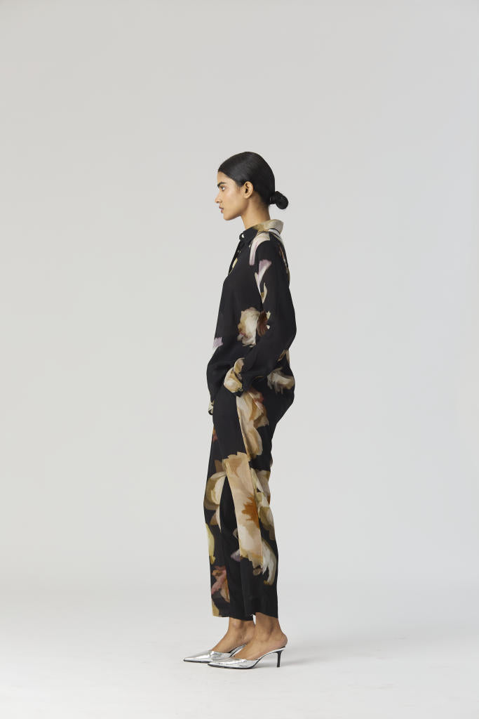 VIVA FIORI CO-ORD SET by Yam in black color for women Worldwide