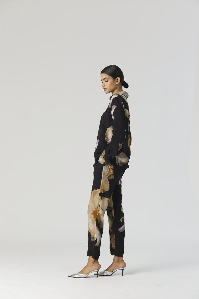 VIVA FIORI CO-ORD SET by Yam in black color for women Worldwide