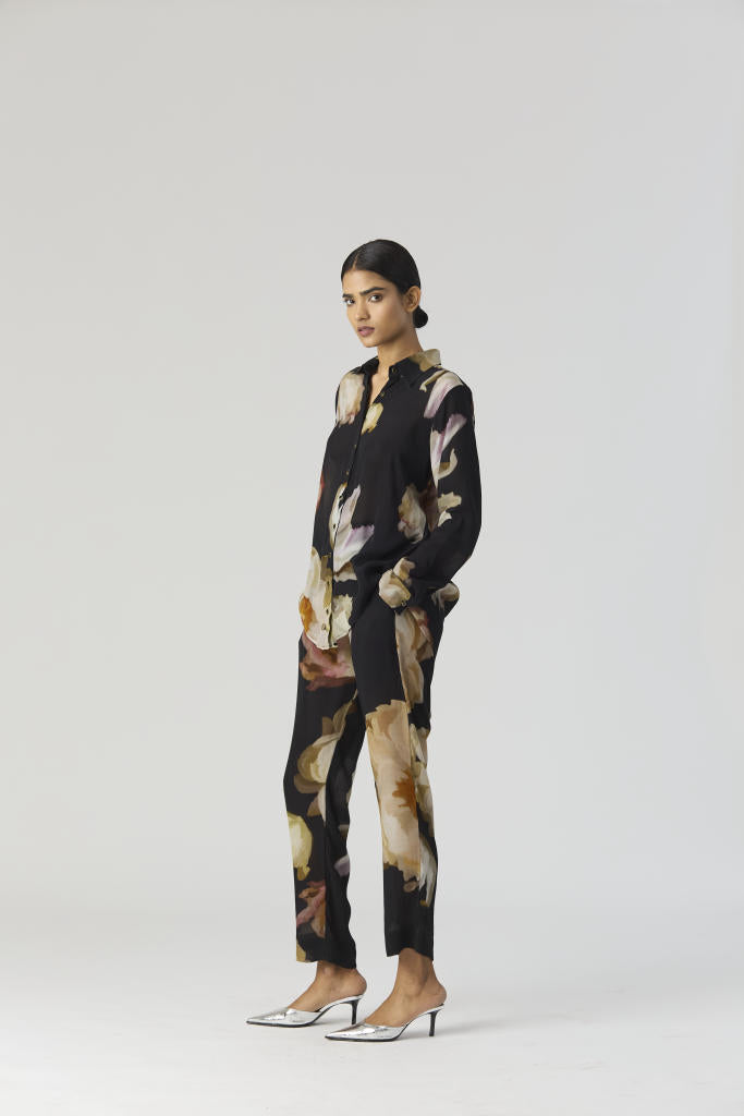 VIVA FIORI CO-ORD SET by Yam in black color for women Worldwide