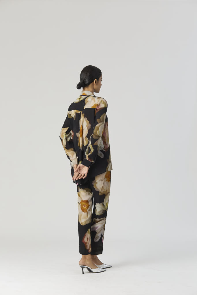 VIVA FIORI CO-ORD SET by Yam in black color for women Worldwide
