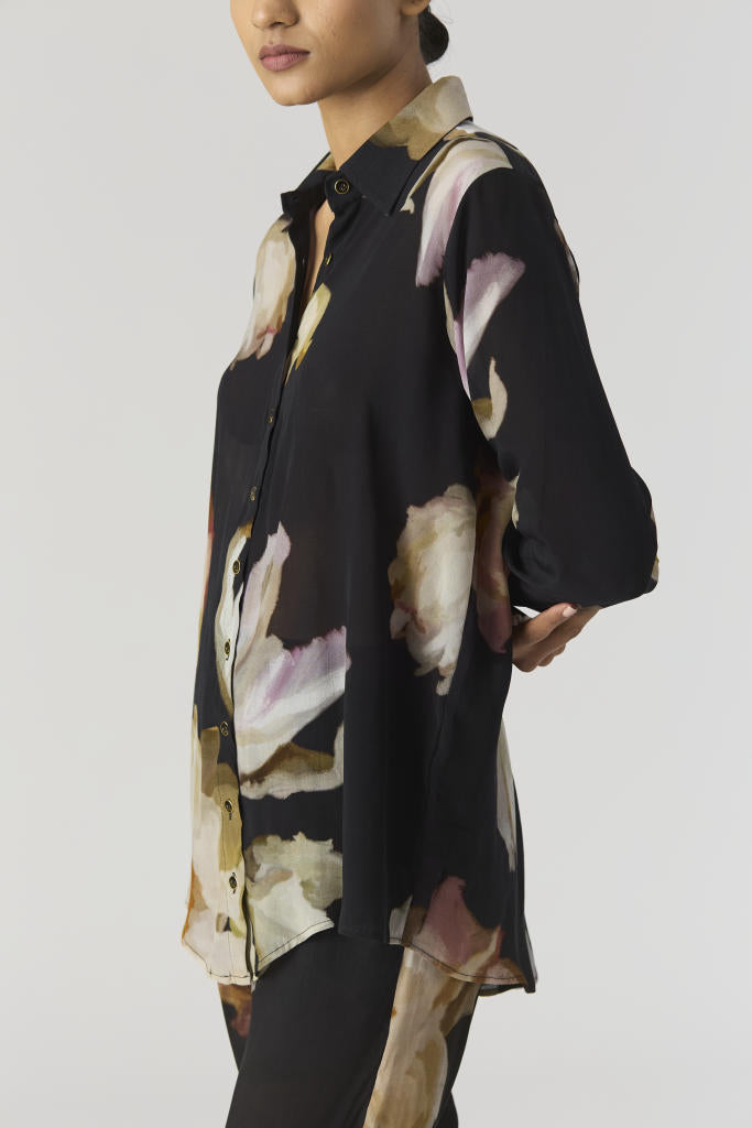 VIVA FIORI CO-ORD SET by Yam in black color for women Worldwide