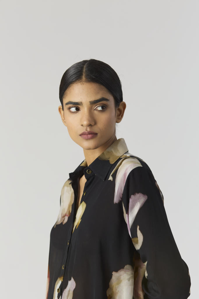 VIVA FIORI CO-ORD SET by Yam in black color for women Worldwide
