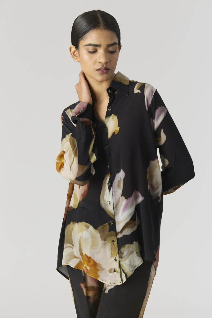 VIVA FIORI CO-ORD SET by Yam in black color for women Worldwide