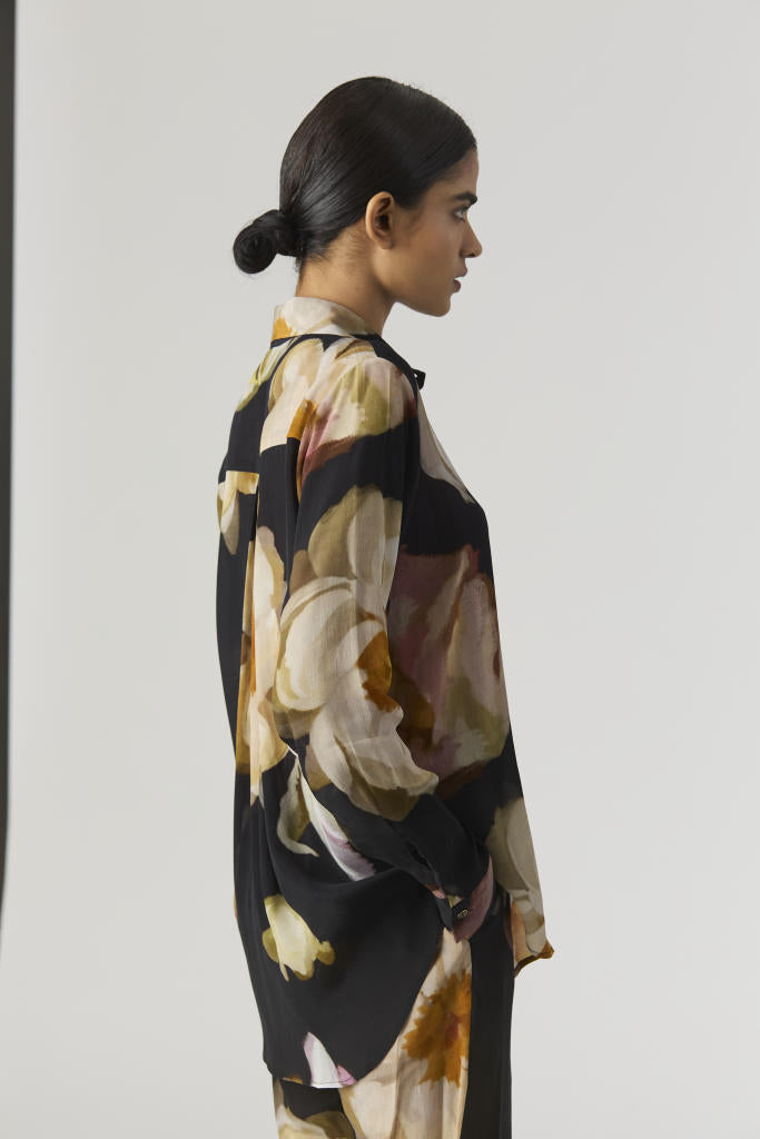 VIVA FIORI CO-ORD SET by Yam in black color for women Worldwide