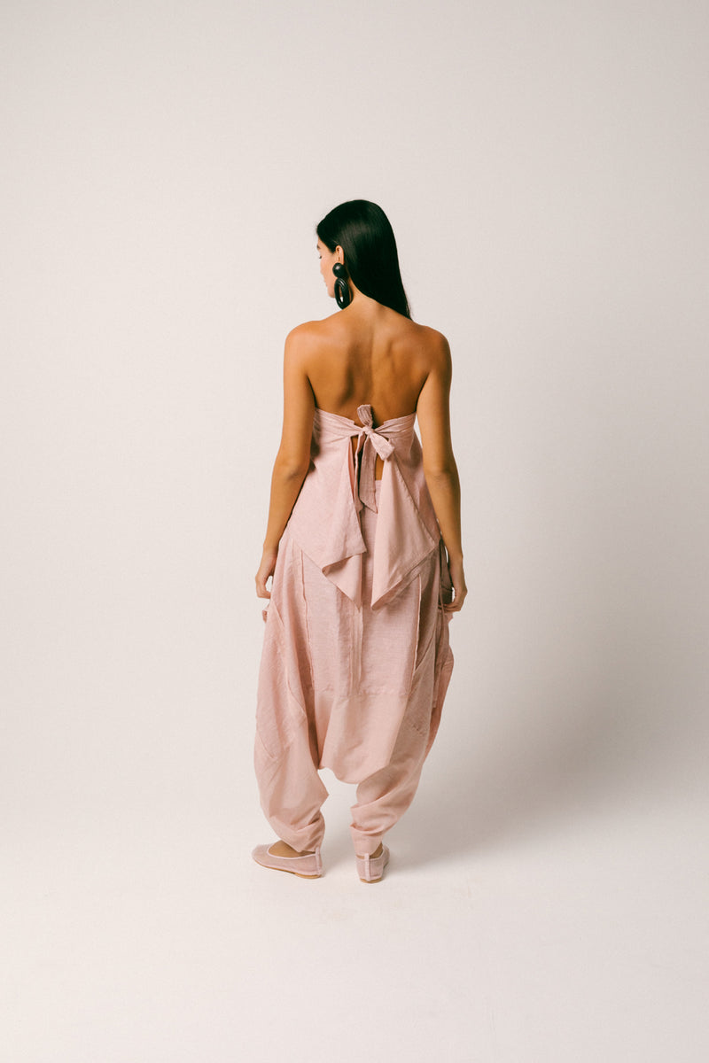 Pagi Linen Dhoti Set co-ord set by Ituvana in dusty pink for women Worldwide