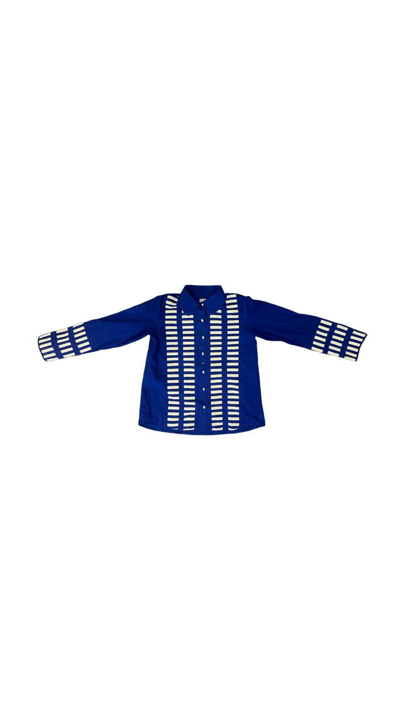 Wasim Candy SS Shirt-Blue and White