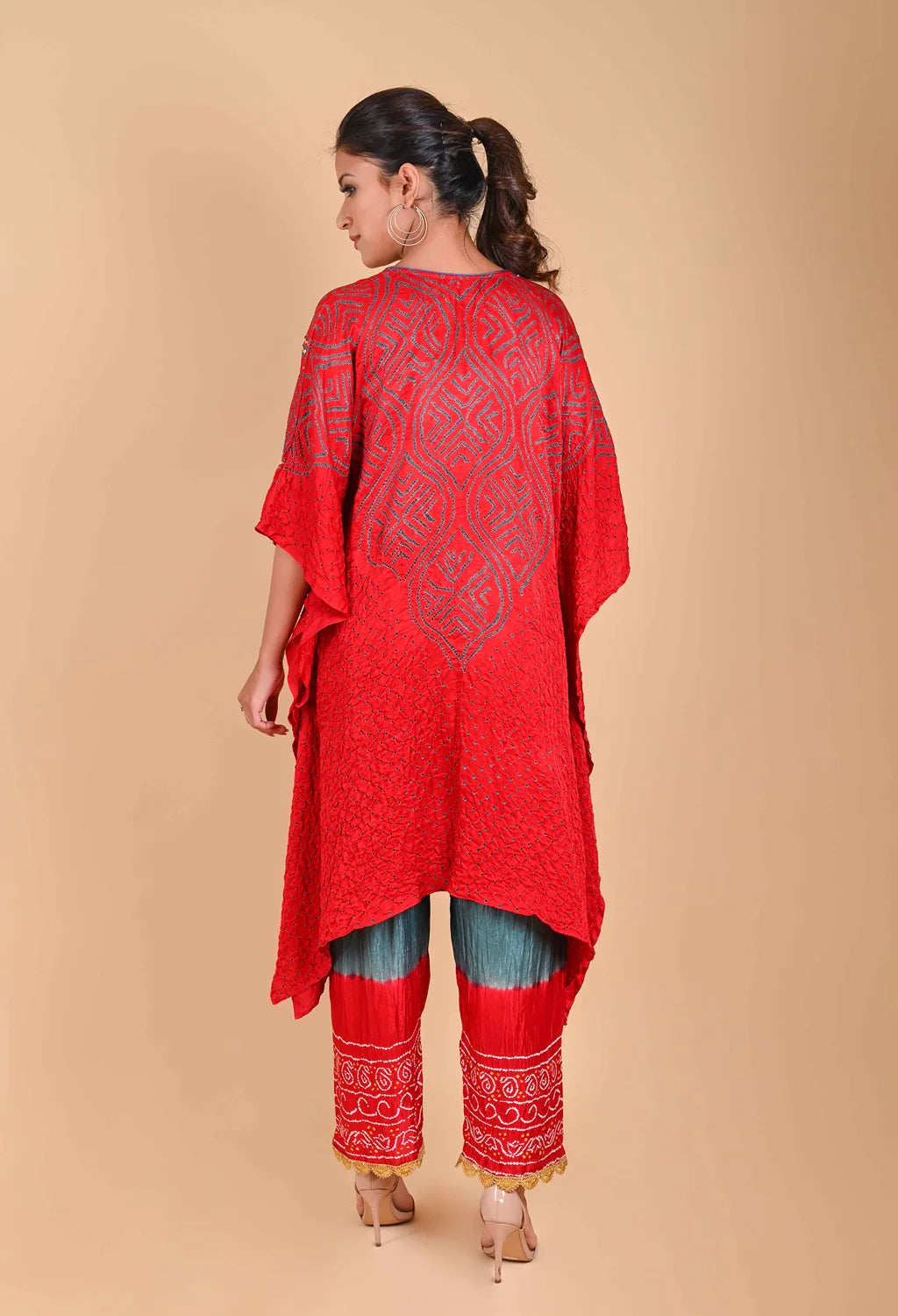 WAVE SEQUENCE KAFTAN-RED