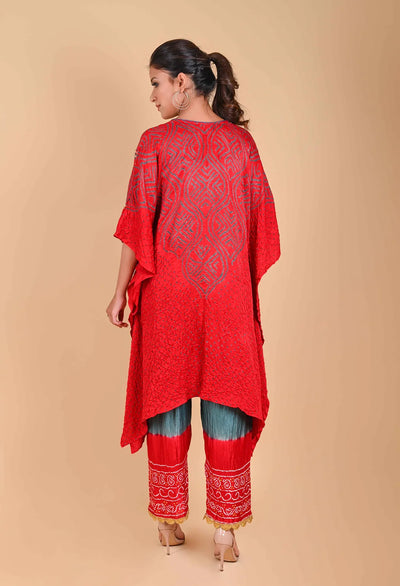 WAVE SEQUENCE KAFTAN-RED