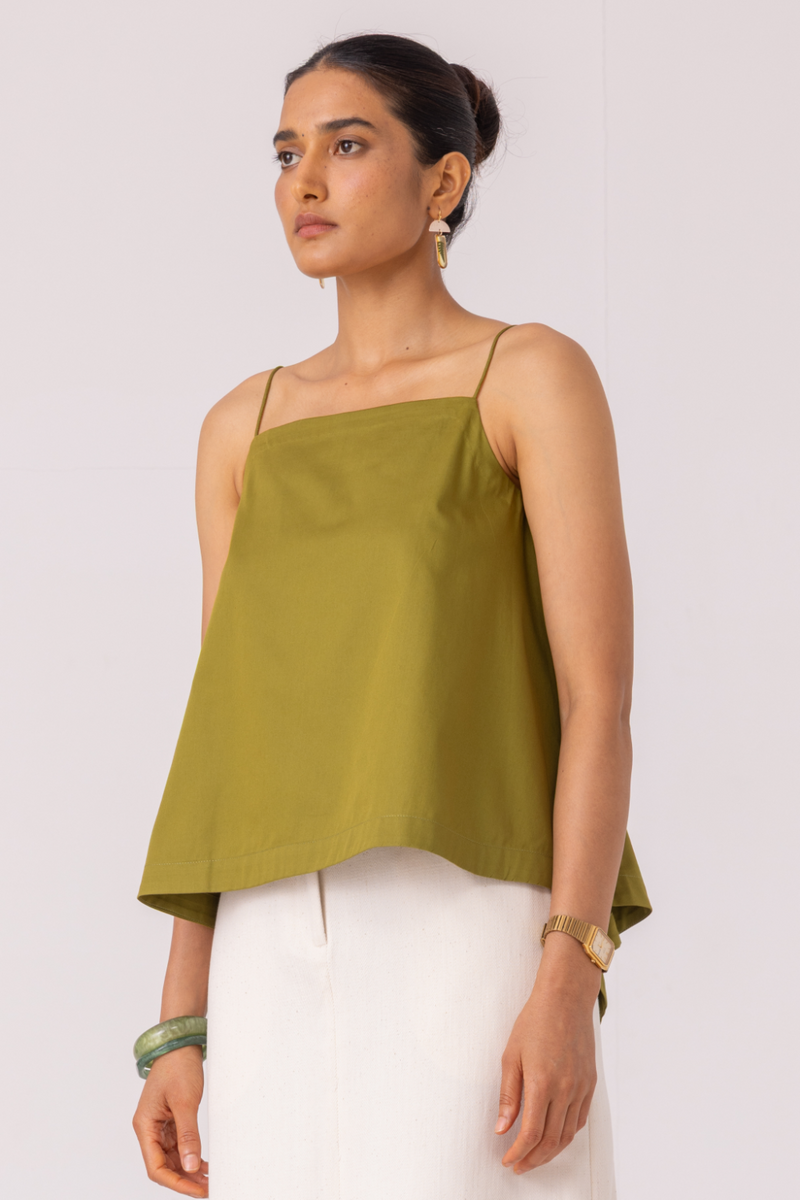 Wendy Green Flared Top cotton by The Summer House for women Worldwide